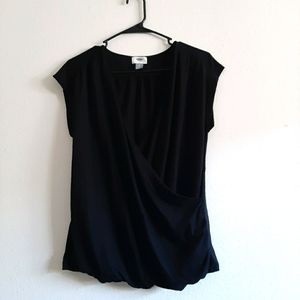 Black draped blouse